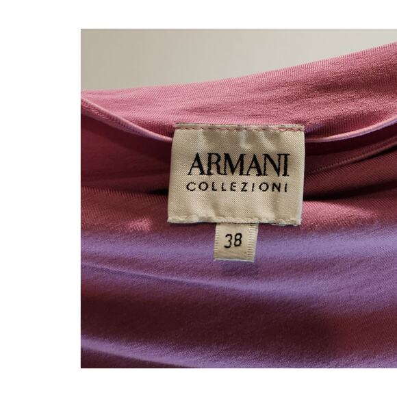 Armani Collezioni Pink Draped Neck Top Size 2 Viscose Blend designer top soft - Picture 3 of 5